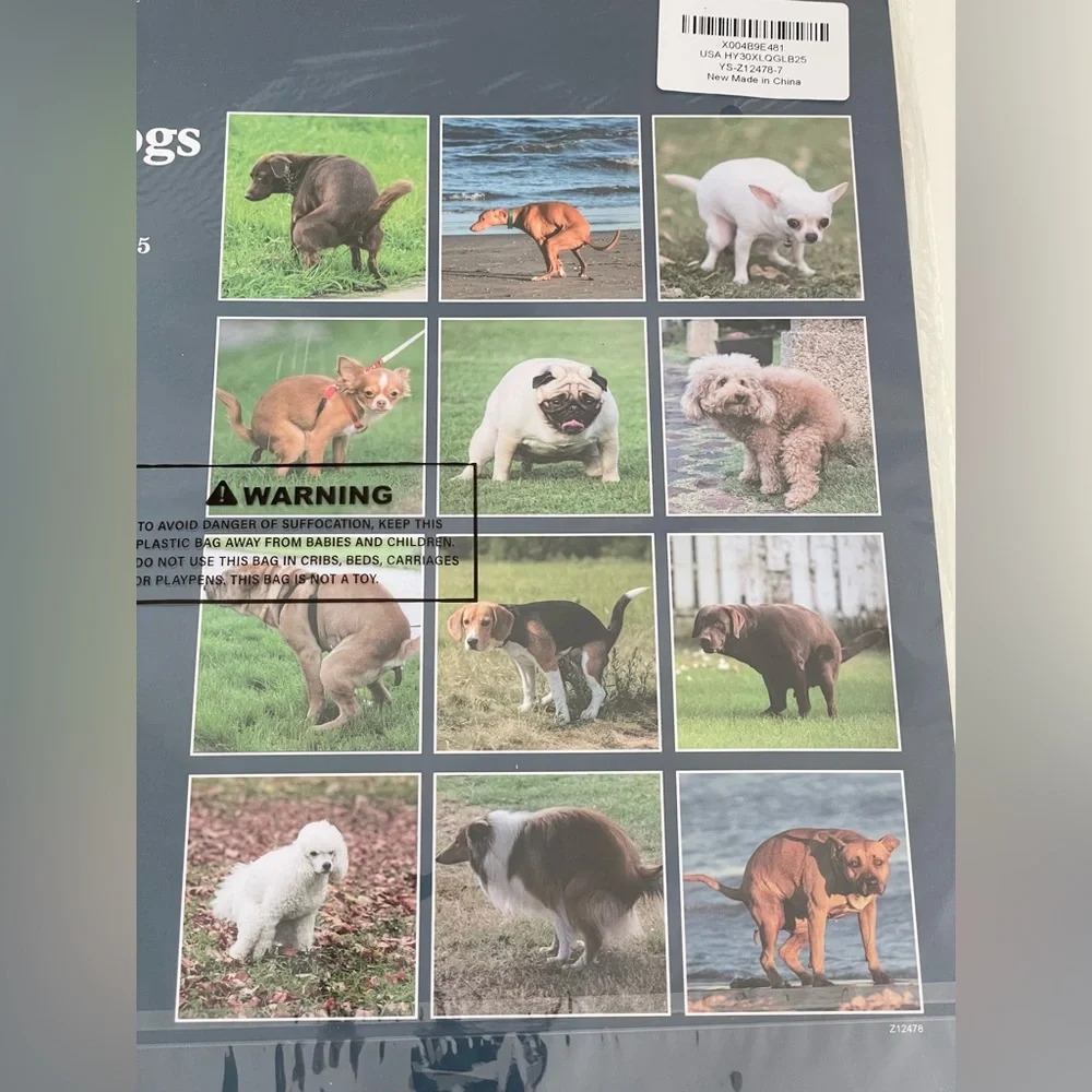 Crapping Dogs 2025 Large Monthly Calendar Humorous Gag Gift